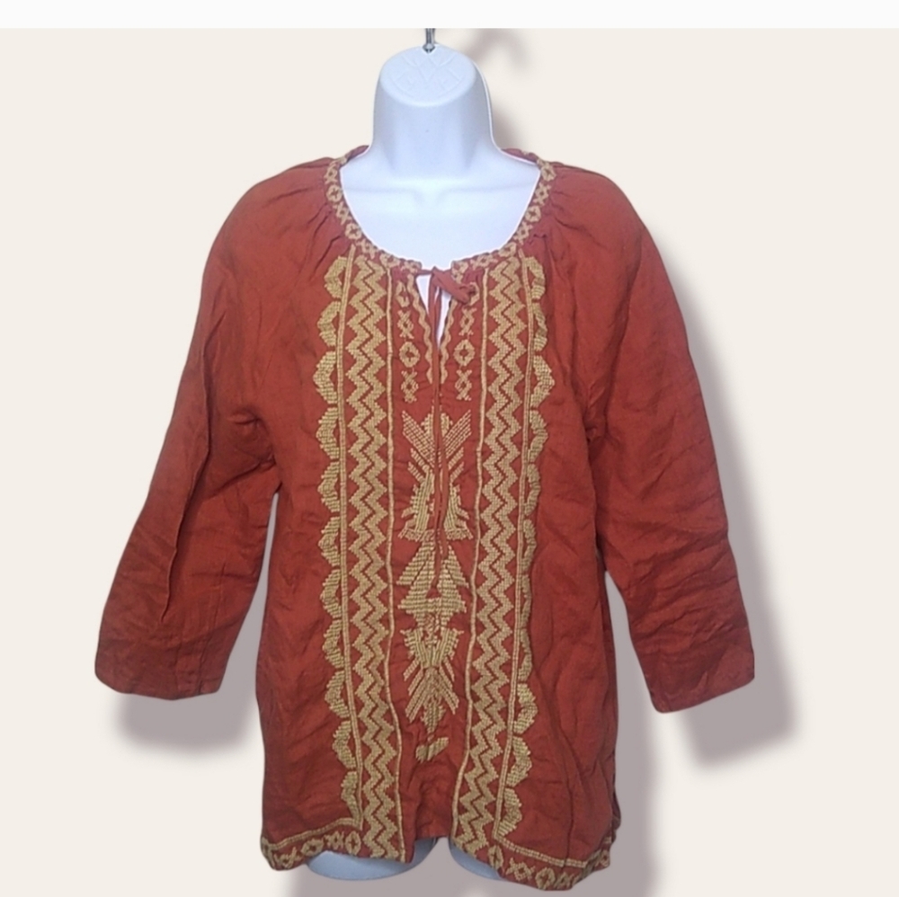 Johnny Was Linen top, size M, EUC